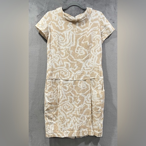 Pendleton Dresses & Skirts - PENDLETON Drop Waist Shift Dress Linen White Tan Beige Women’s Size 8